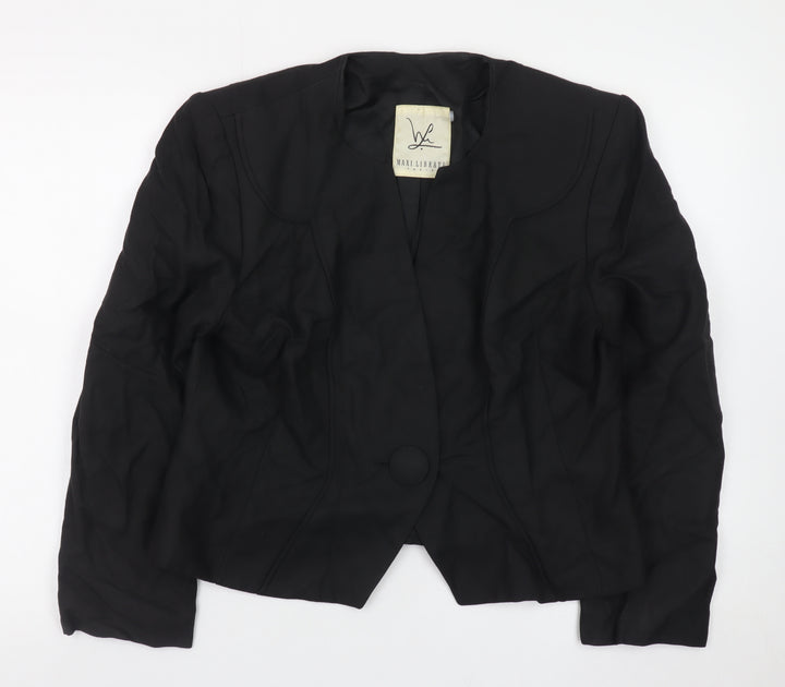 Maxi Librati Womens Black Wool Blazer Size 18 Classic Formal Jacket
