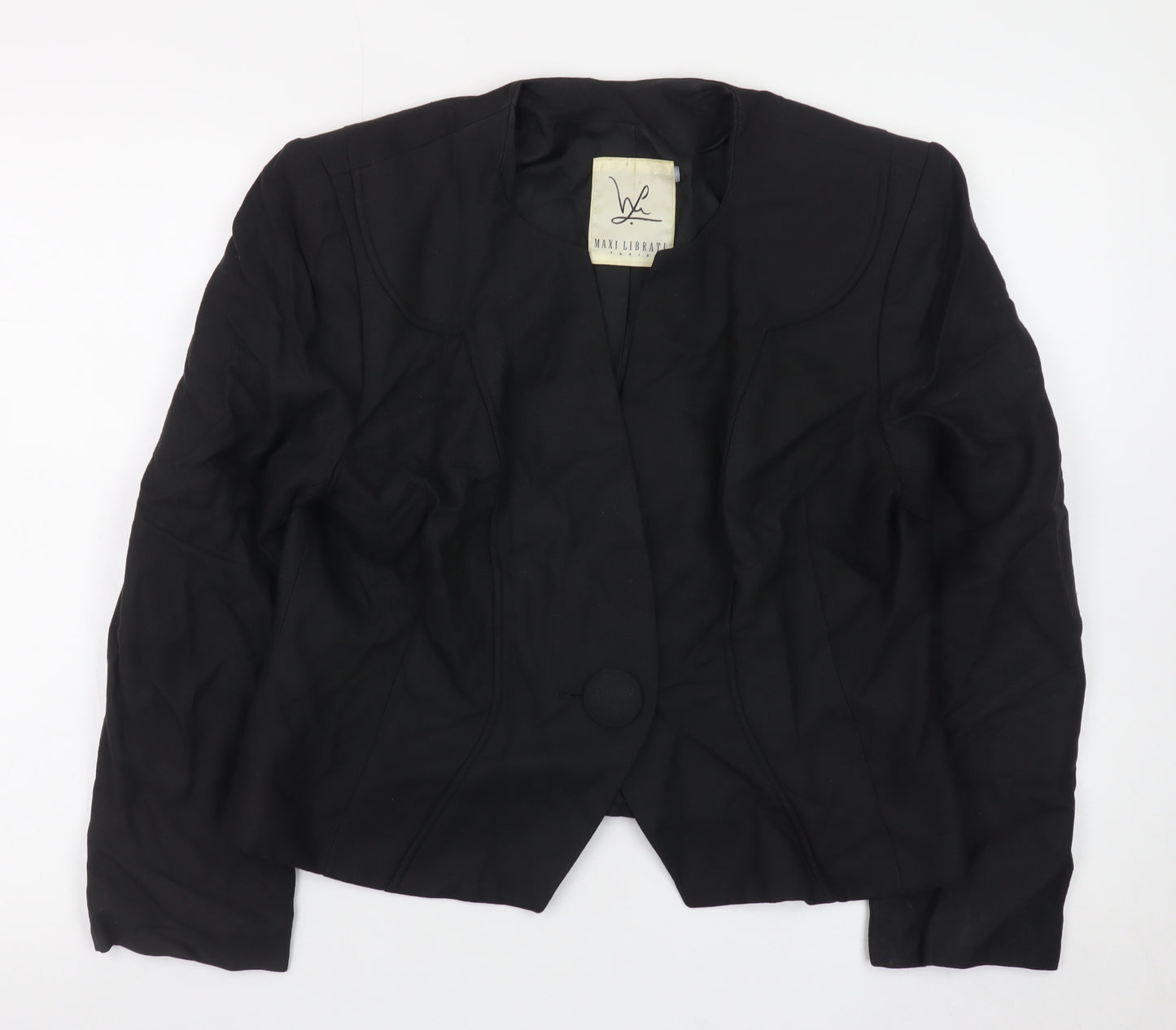 Maxi Librati Womens Black Wool Blazer Size 18 Classic Formal Jacket