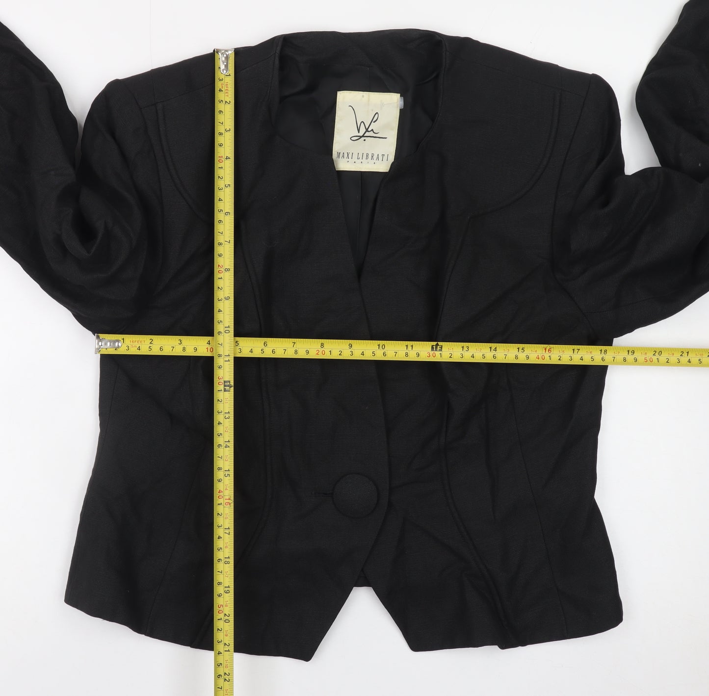 Maxi Librati Womens Black Wool Blazer Size 18 Classic Formal Jacket
