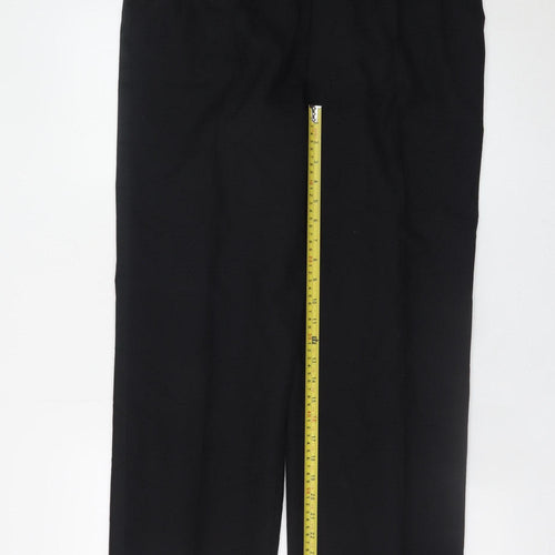 Marks and Spencer Mens Black Wool Blend Pleated Dress Trousers 34W 31L