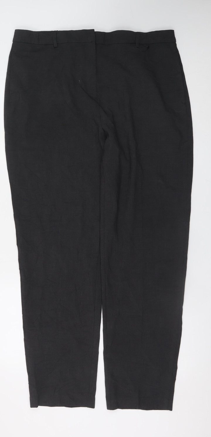 Marks and Spencer Women’s Black Regular Fit Stretch Trousers Size 18