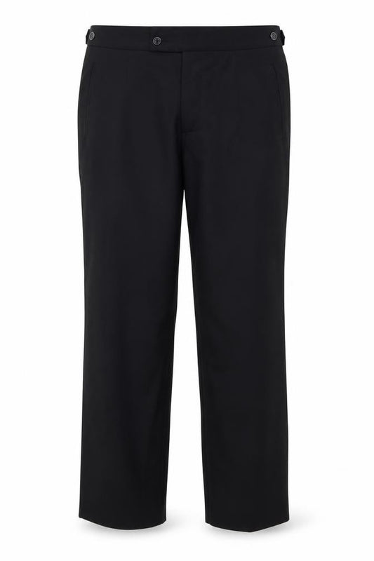 Front view of Alexander Dobell Men's Black Wool Blend Dress Trousers M