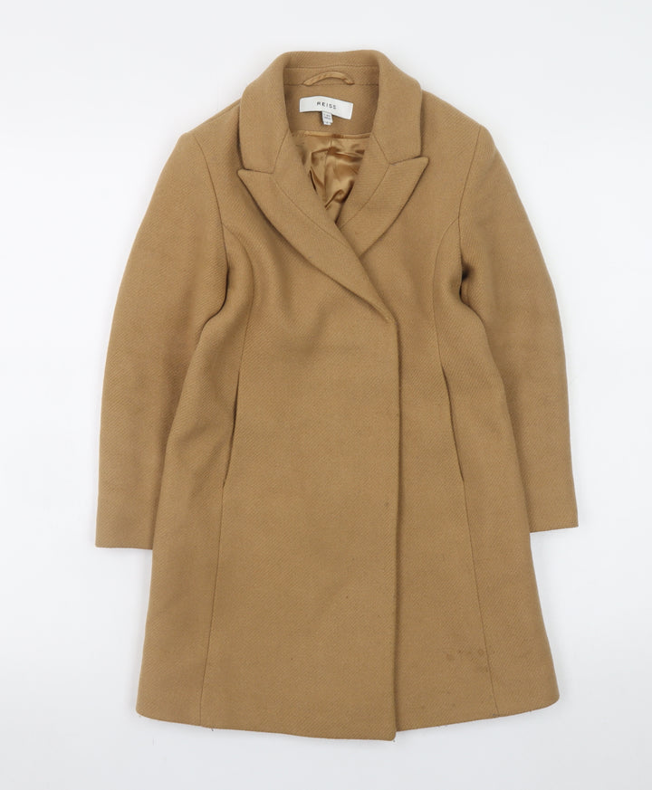 Reiss Girls Beige Wool Blend Mid-Length Overcoat 7-8 Years