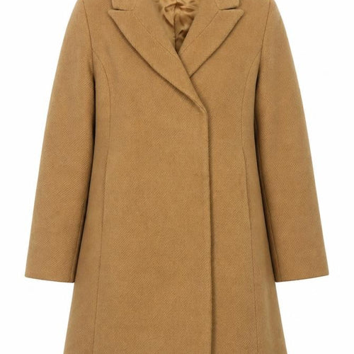Reiss Girls Beige Wool Blend Mid-Length Overcoat 7-8 Years
