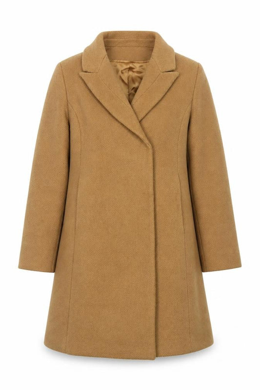 Reiss Girls Beige Wool Blend Mid-Length Overcoat 7-8 Years