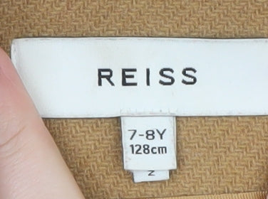 Reiss Girls Beige Wool Blend Mid-Length Overcoat 7-8 Years