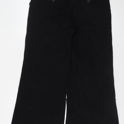 John Lewis Women’s Black Wide-Leg Linen Trousers Size 10