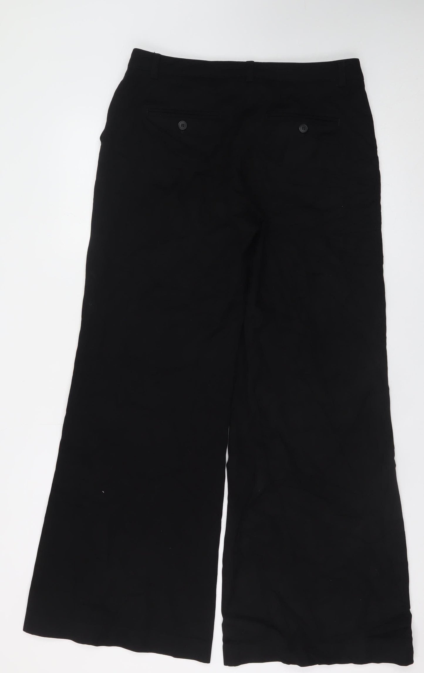 John Lewis Women’s Black Wide-Leg Linen Trousers Size 10