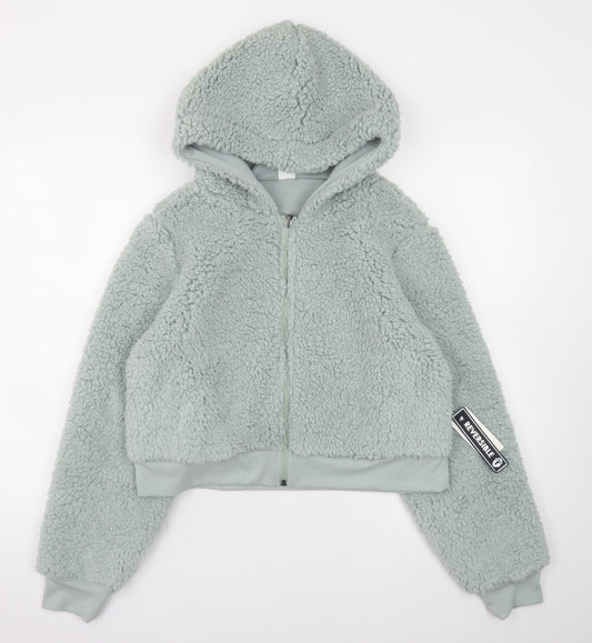 Gilly Hicks Women’s Grey Reversible Full Zip Hooded Fleece Hoodie M