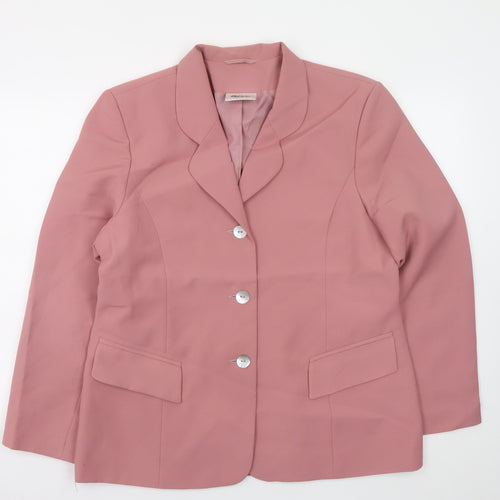 Style Report Women Pink Polyester Blazer UK 18 Three-Button Jacket