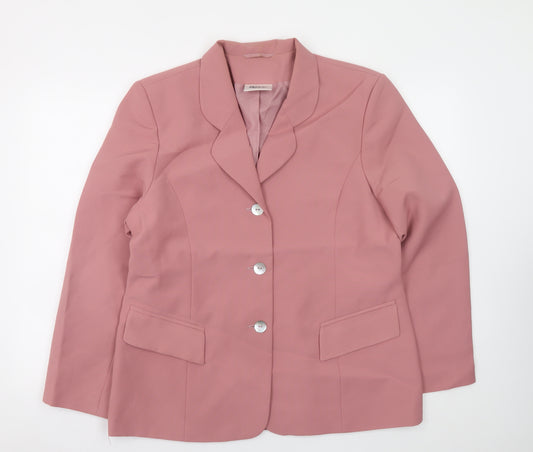 Style Report Women Pink Polyester Blazer UK 18 Three-Button Jacket
