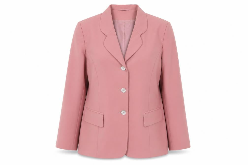 Front view of Style Report Women Pink Polyester Blazer UK 18 Three-Button Jacket