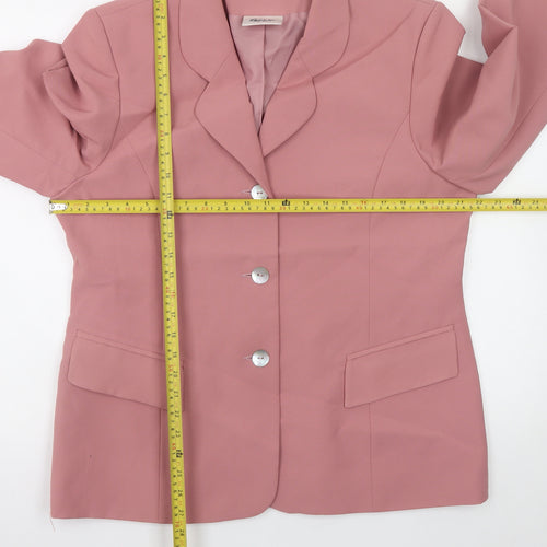 Style Report Women Pink Polyester Blazer UK 18 Three-Button Jacket