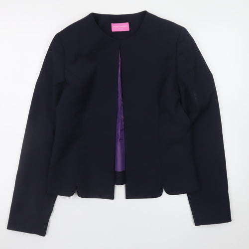 Brook Taverner Women's Black Wool Blend Lined Single-Breasted Suit Jacket Size 10