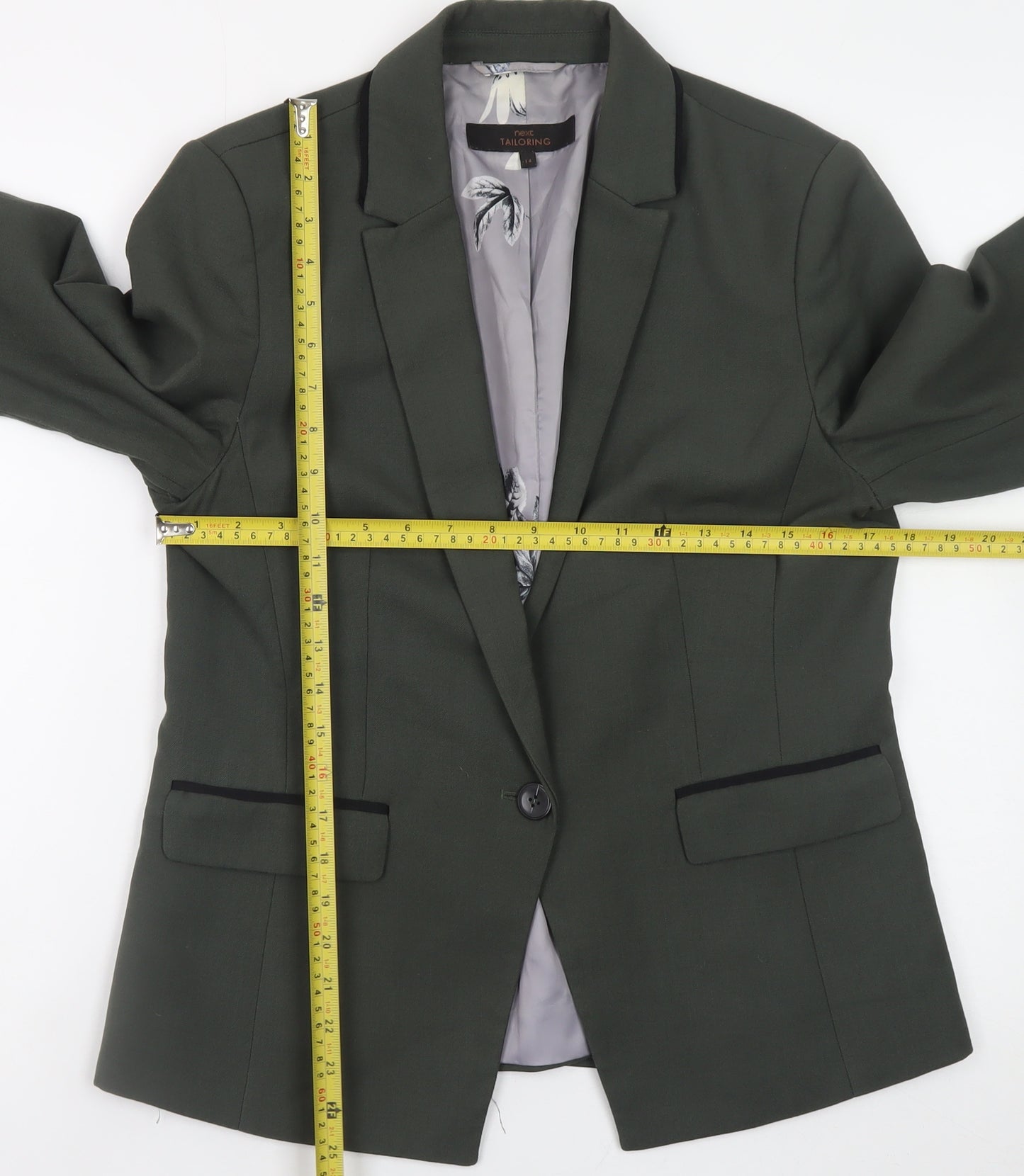 Next Women Green Size 14 Tailored Blazer Jacket
