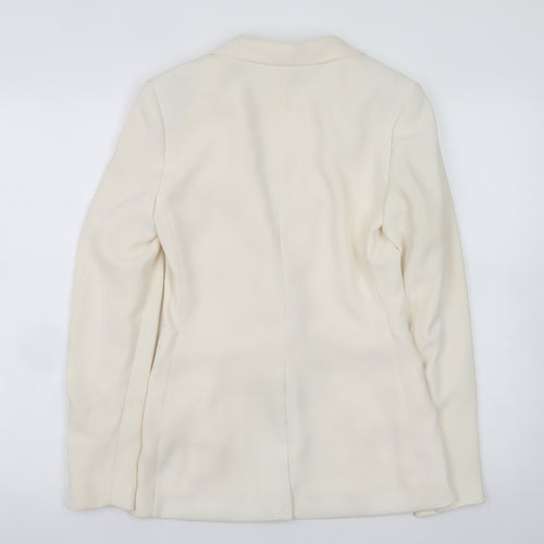 H&M Women Ivory Tailored One Button Blazer Size 6 Slim Fit