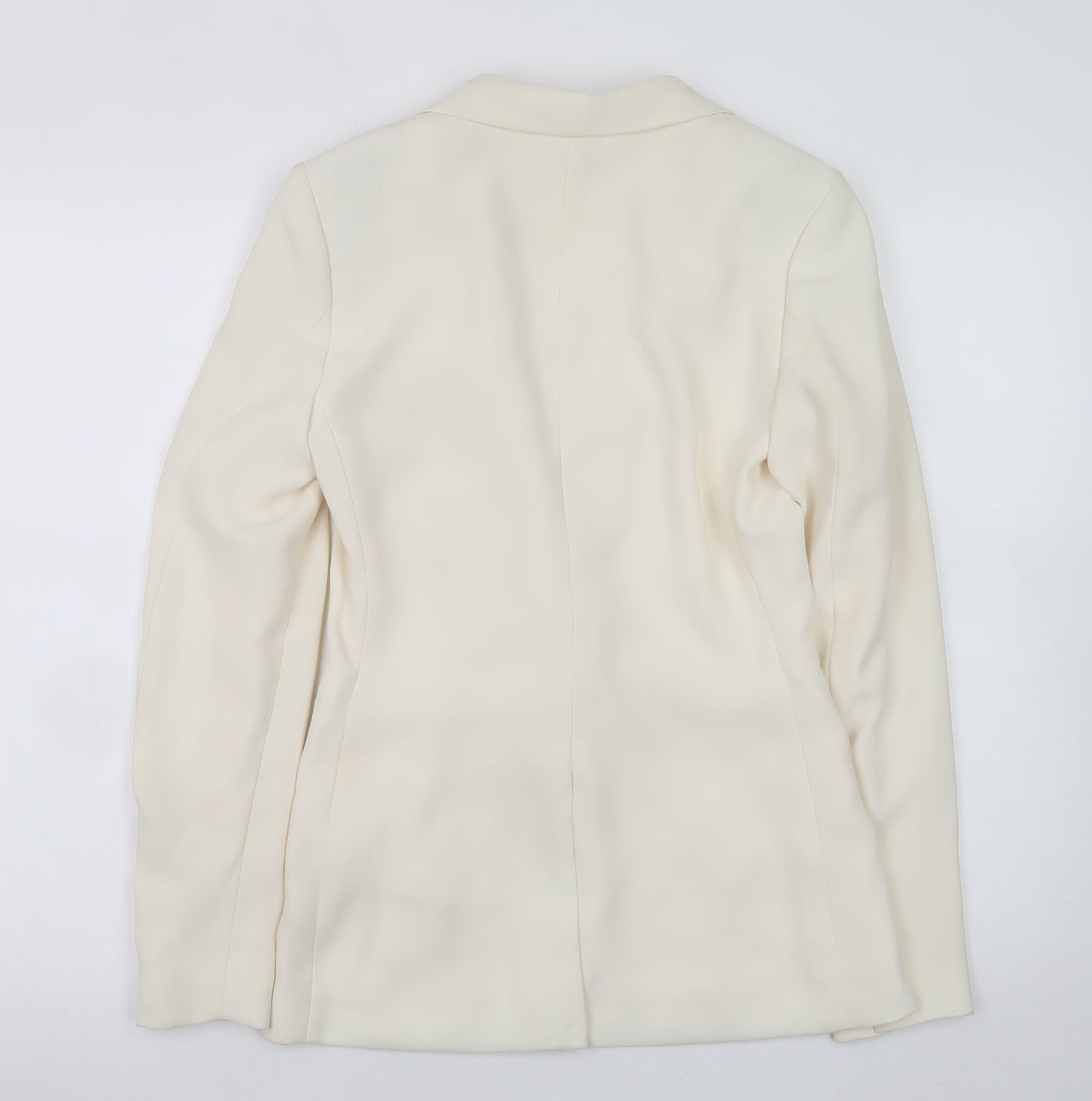 H&M Women Ivory Tailored One Button Blazer Size 6 Slim Fit