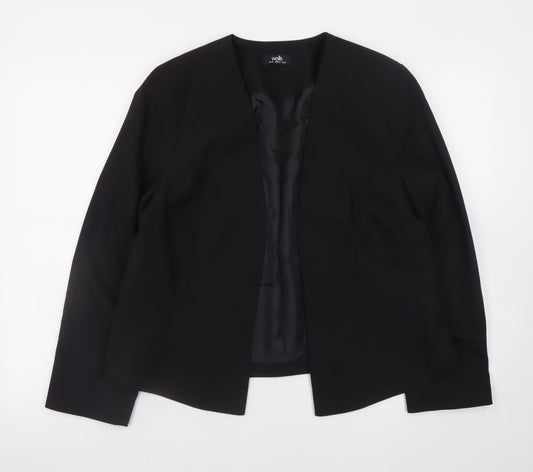 Wallis Women Black Blazer UK 16 Classic Long Sleeve Lined Suit Jacket