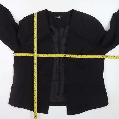Wallis Women Black Blazer UK 16 Classic Long Sleeve Lined Suit Jacket