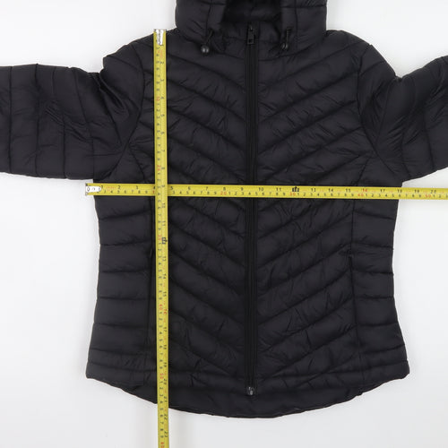 Primark Womens Black Quilted Puffer Hooded Jacket Size S