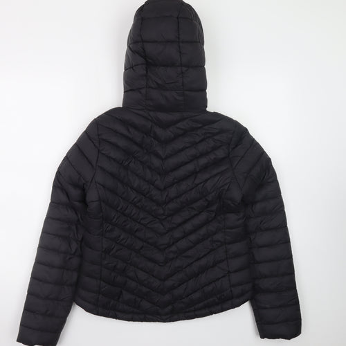 Primark Womens Black Quilted Puffer Hooded Jacket Size S