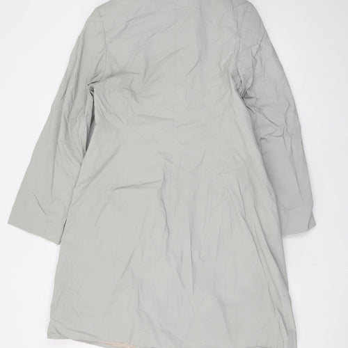 River Island Women's Grey Long Rain Coat Size 14 Classic Style