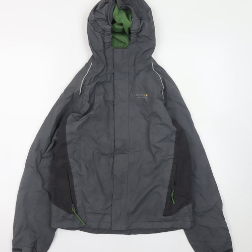 Regatta Mens Grey Hooded Waterproof Rain Jacket Size 164 Regular Fit
