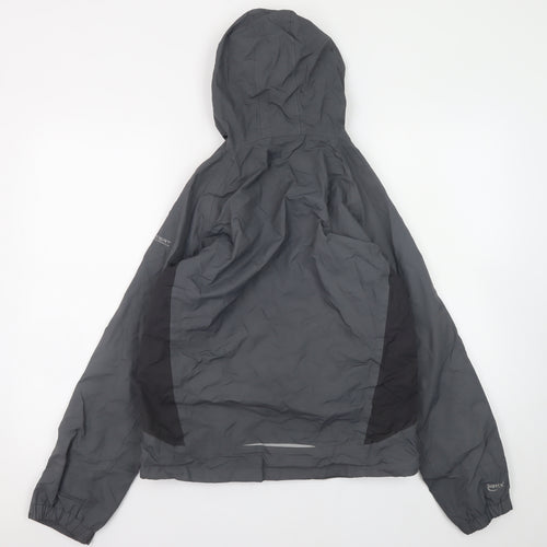 Regatta Mens Grey Hooded Waterproof Rain Jacket Size 164 Regular Fit