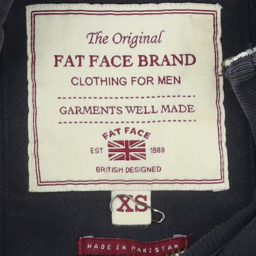 Fat Face Men's Black XS Full Zip Hoodie Cotton Fleece Jacket