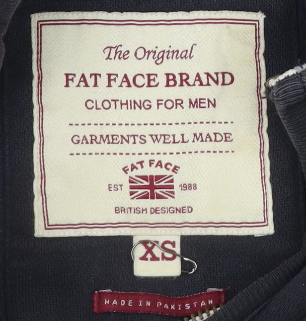 Fat Face Men's Black XS Full Zip Hoodie Cotton Fleece Jacket