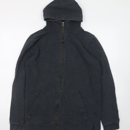 RVLT Revolution Mens Black Full Zip Hoodie Size L Cotton Blend