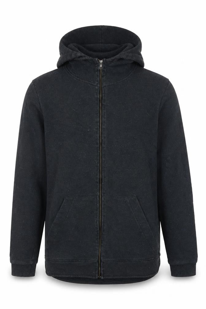 RVLT Revolution Mens Black Full Zip Hoodie Size L Cotton Blend