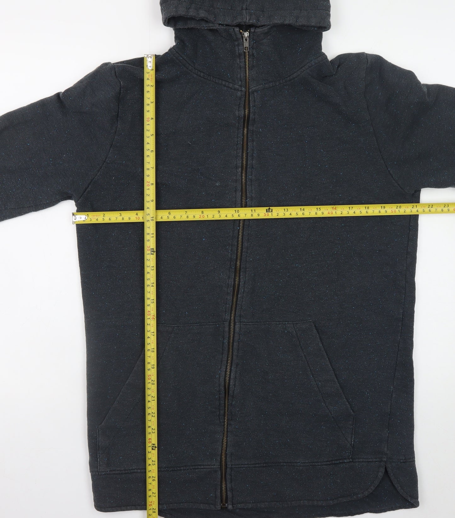 RVLT Revolution Mens Black Full Zip Hoodie Size L Cotton Blend