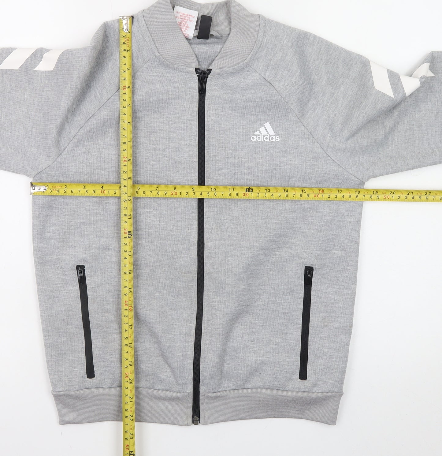 Adidas Boys Grey 11-12 Years Track Jacket with Zip Pockets