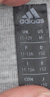 Adidas Boys Grey 11-12 Years Track Jacket with Zip Pockets
