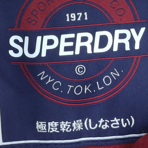 Superdry Women's Red XL Mid-Length Duffle Coat Hooded Faux Fur Trim
