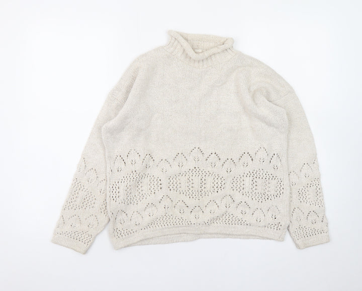 Dorothy Perkins Women’s Ivory Roll Neck Knit Jumper Size 10
