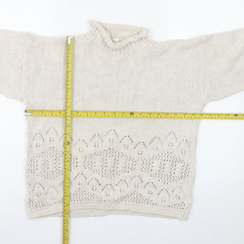 Dorothy Perkins Women’s Ivory Roll Neck Knit Jumper Size 10