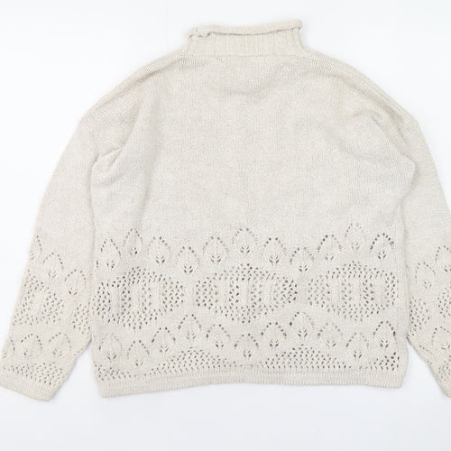 Dorothy Perkins Women’s Ivory Roll Neck Knit Jumper Size 10