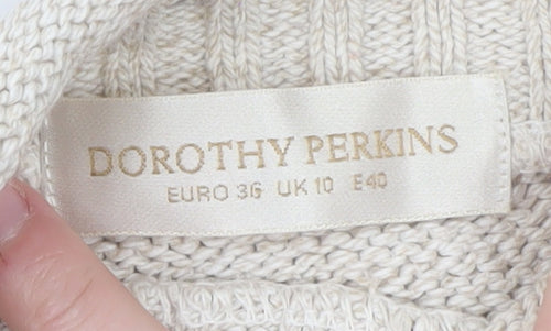Dorothy Perkins Women’s Ivory Roll Neck Knit Jumper Size 10