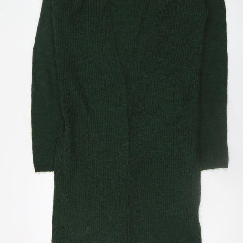 Numph Women's Green XS Knit Open Front Long Cardigan Jumper