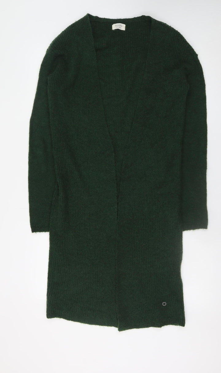 Numph Women's Green XS Knit Open Front Long Cardigan Jumper