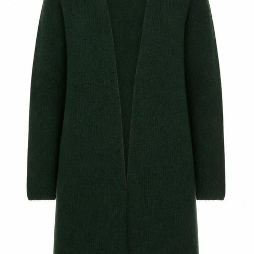 Numph Women's Green XS Knit Open Front Long Cardigan Jumper