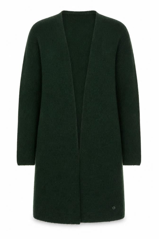 Numph Women's Green XS Knit Open Front Long Cardigan Jumper