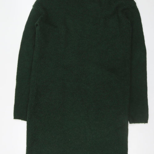 Numph Women's Green XS Knit Open Front Long Cardigan Jumper