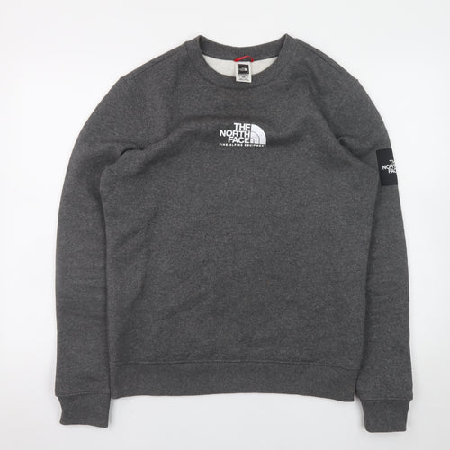 The North Face Men's Grey Regular Fit Crew Neck Sweatshirt M