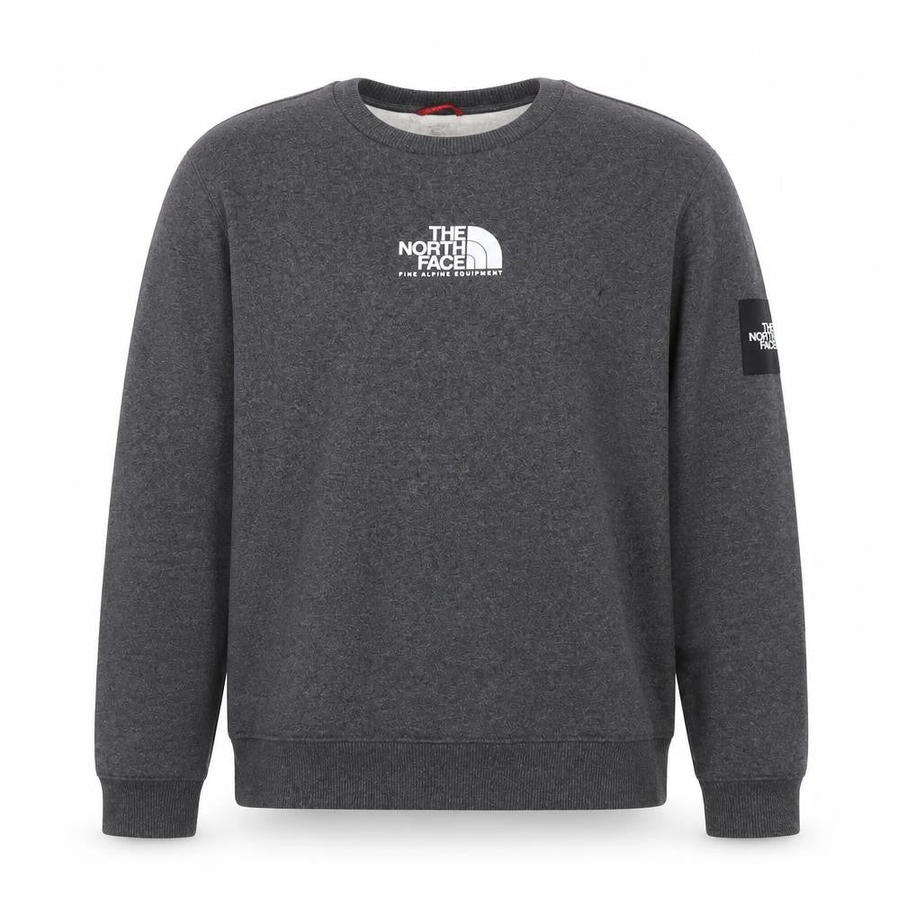 Front view of The North Face Men's Grey Regular Fit Crew Neck Sweatshirt M