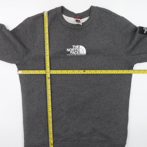 The North Face Men's Grey Regular Fit Crew Neck Sweatshirt M