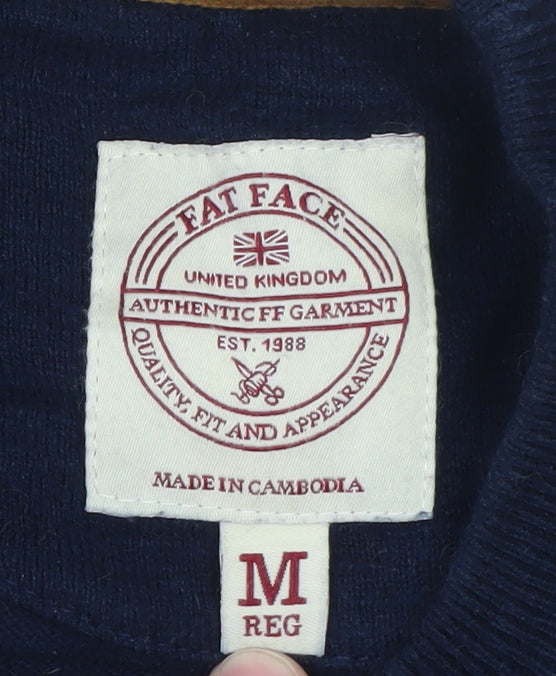 Fat Face Mens Blue Medium Crew Neck Pullover Jumper