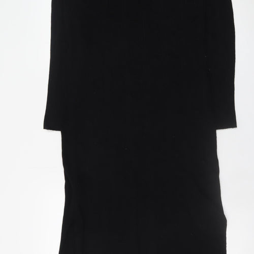 Marks and Spencer Women Black Size 14 Bodycon Knit Midi Dress